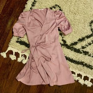 *4 for 24* Francesca’s Metallic Pink Wrap Dress